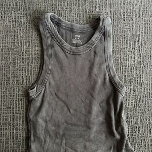 Women's Gray Ribbed Tank Top